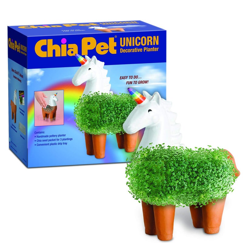 Chia CP437-01 Pet Unicorn Decorative Pottery Planter, Easy to Do and Fun to Grow - Image 1